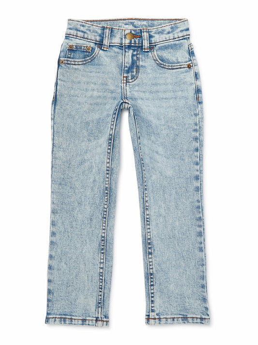 Wonder Nation Boys Vintage Straight Leg Denim Jeans Light Acid Wash Size 4