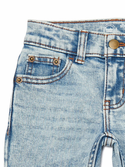 Wonder Nation Boys Vintage Straight Leg Denim Jeans Light Acid Wash Size 4
