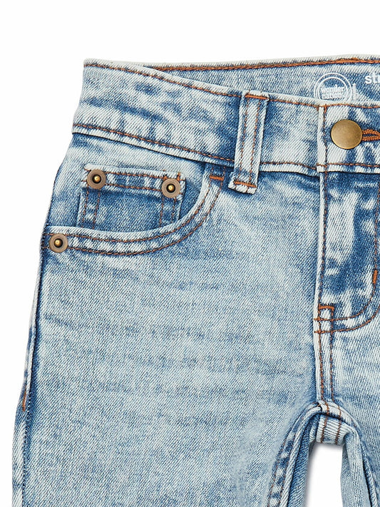 Wonder Nation Boys Vintage Straight Leg Denim Jeans Light Acid Wash Size 4