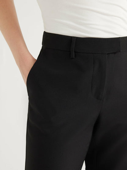 Scoop Womens Ultimate Crepe Stovepipe Suit Pants 32 Inseam Black Soot Size 12