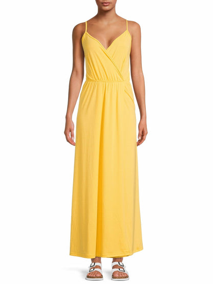 Nine.Eight Womens Wrap Maxi Dress Yellow Gold Size S