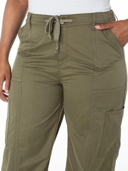 Celebrity Pink Womens and Womens Plus Wide Leg Parachute Pants Dusty Olive Sz L