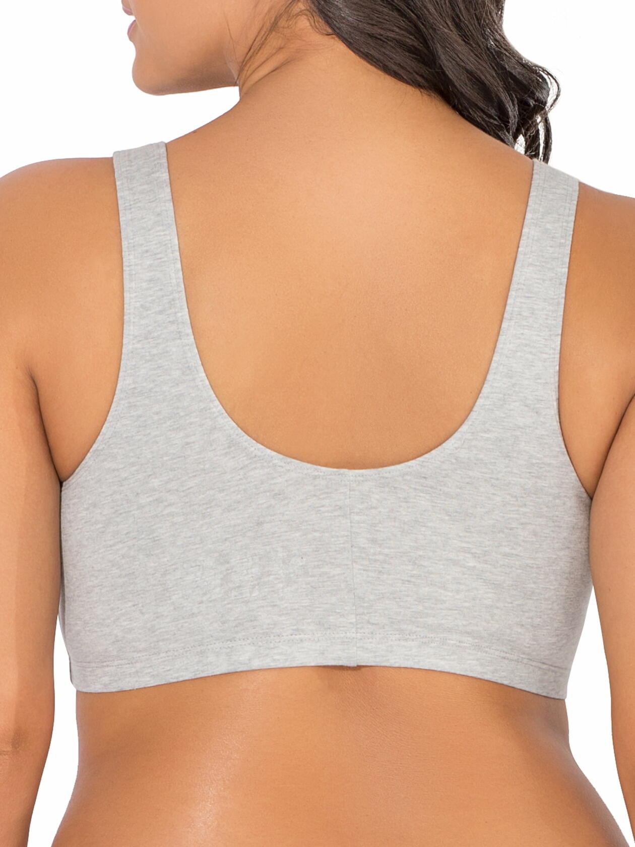 Fruit of the Loom Womens Comfort Sports Bra 3-Pack Black/White/Grey Size 38
