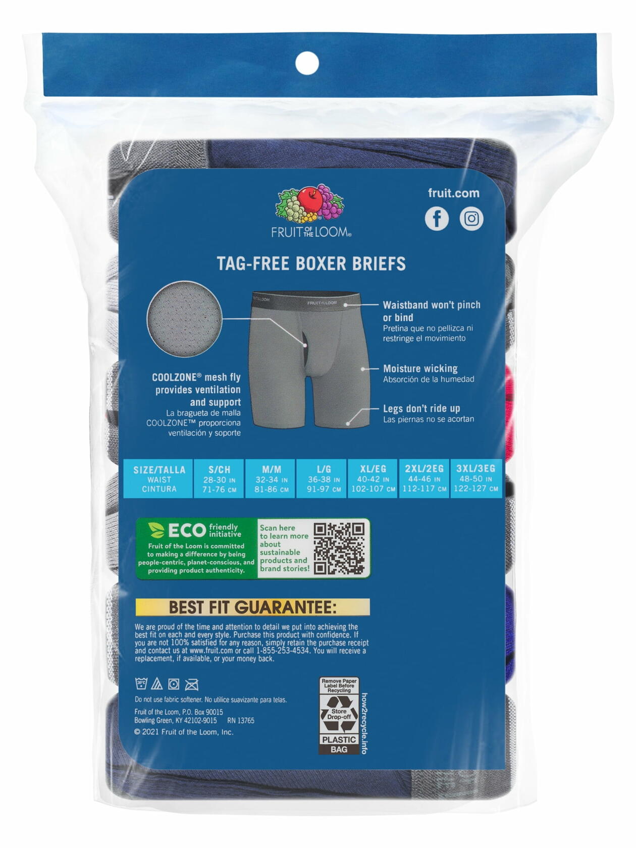 Fruit of the Loom Mens Coolzone Boxer 6-Pack Assorted Size 2XL