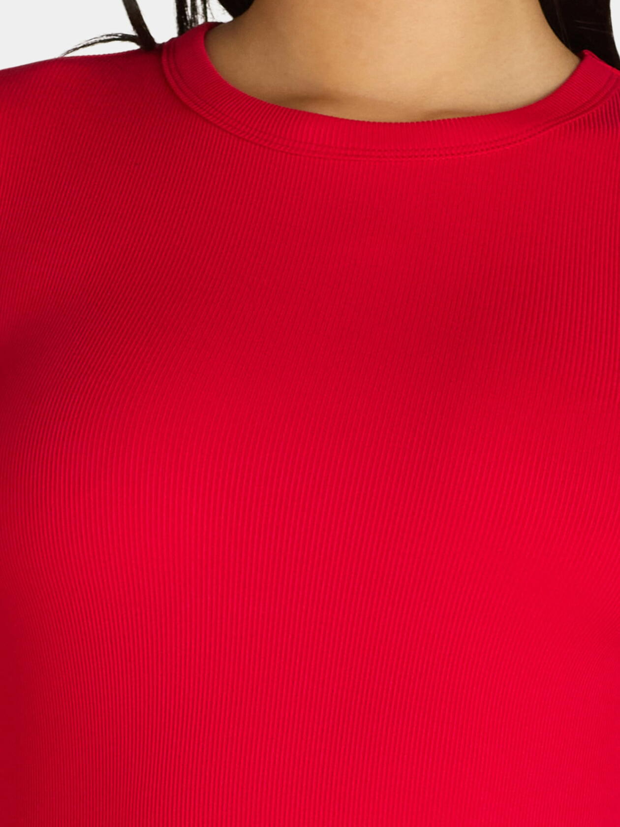 No Boundaries Ribbed Crewneck Tee 2-Pack Womens Brilliant Red/Black Soot Size S