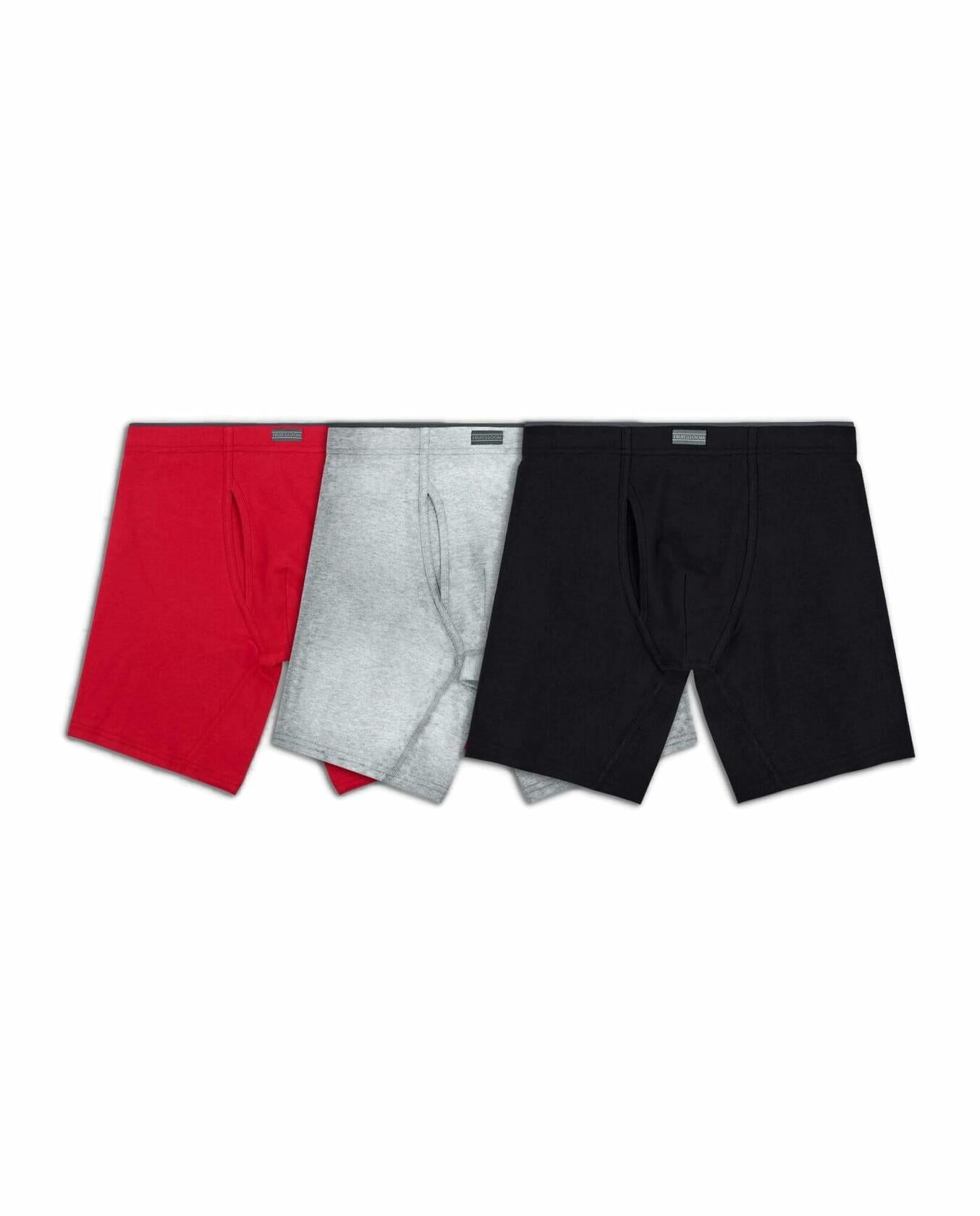 Fruit of the Loom Mens Crafted Comfort Boxer Briefs 3-Pack Assorted Size M
