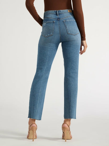 Sofia Jeans Womens Paloma Slim Straight Super High Rise Jeans Medium Wash Size 0