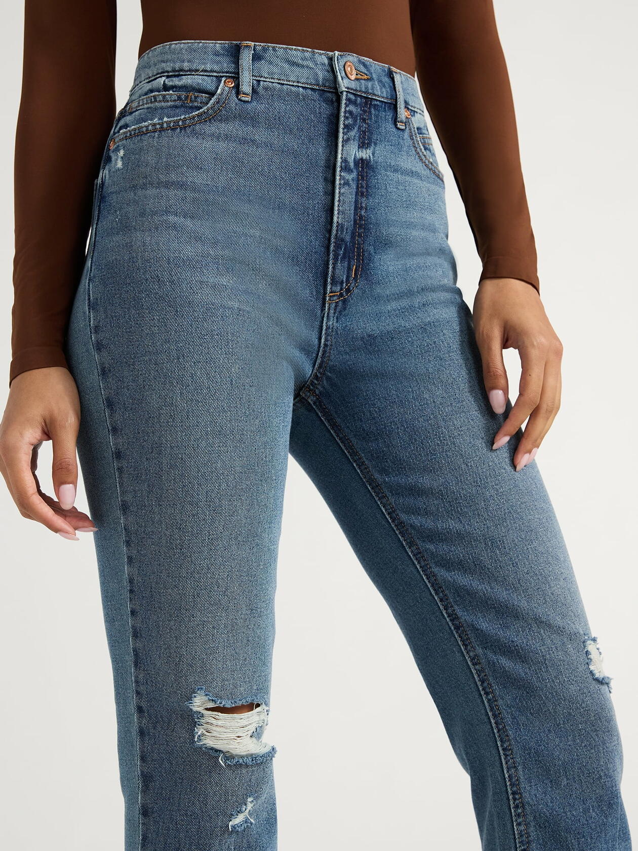 Sofia Jeans Womens Paloma Slim Straight Super High Rise Jeans Medium Wash Size 0