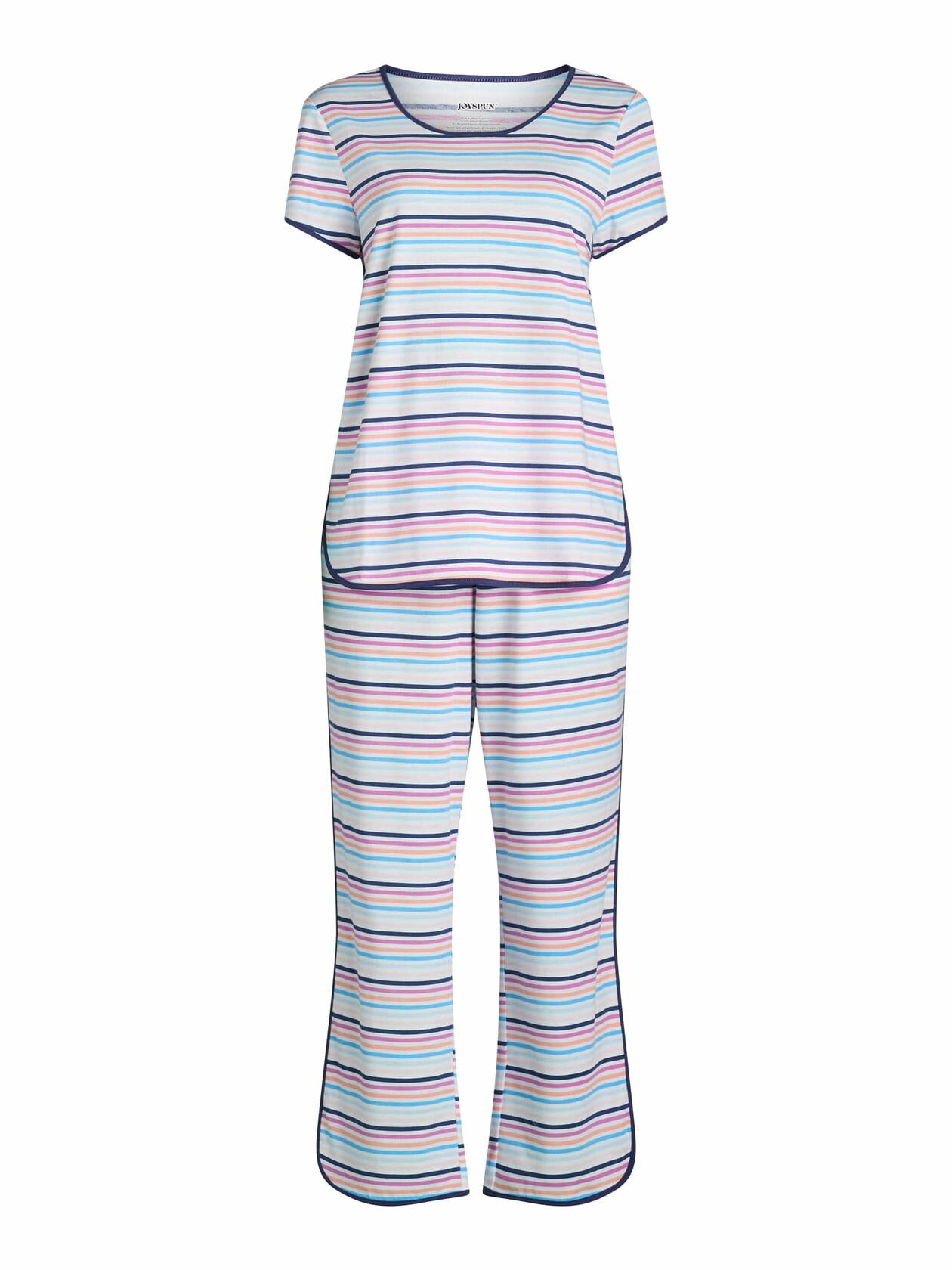 Joyspun Womens Sleep Tee and Pants Pajama Set 2-Piece