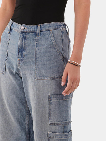 No Boundaries Wide Leg Cargo Pants 31.5'' Inseam Womens Medium Enzyme Size M