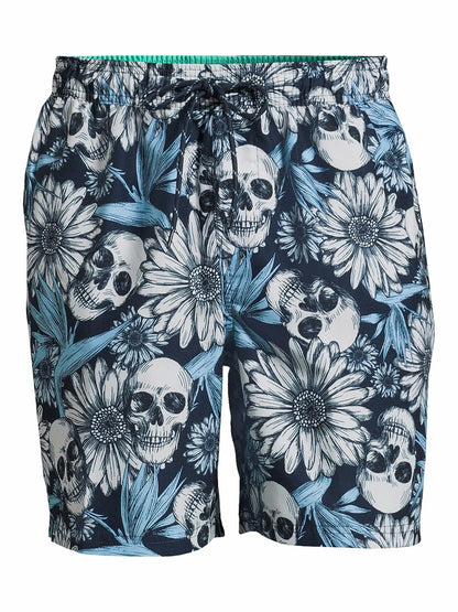 No Boundaries Mens Elastic Waist Swim Shorts with UPF 50+