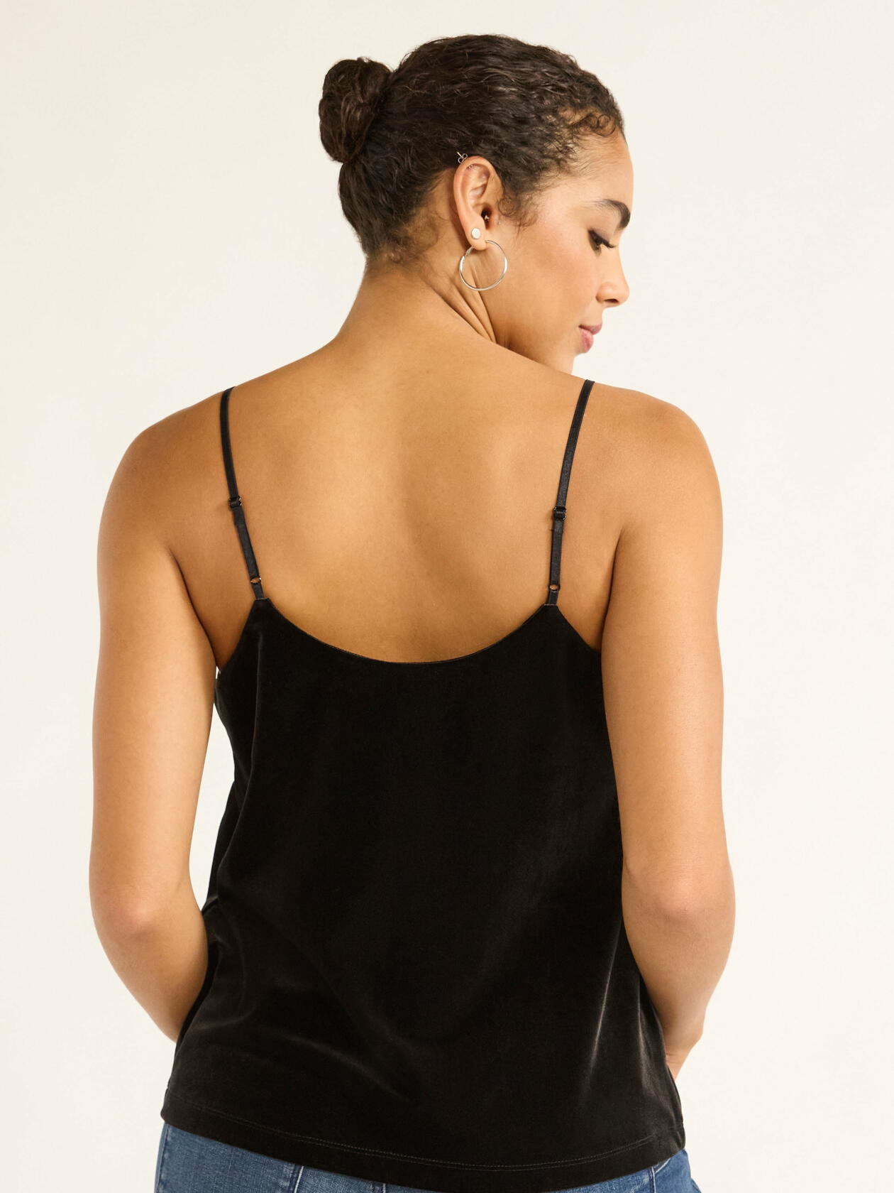 Sofia Jeans Womens Velvet Tank Top Black Soot Size XL