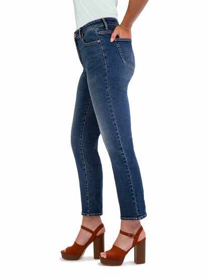 Jordache Womens High Rise Straight Jeans Dark Enzyme Size 20