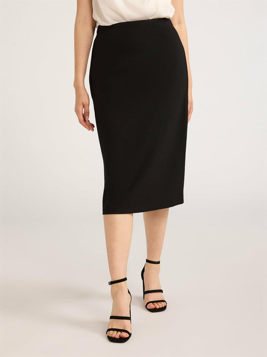 Scoop Womens Pull-On Ponte Midi Pencil Skirt Black Soot Size XL