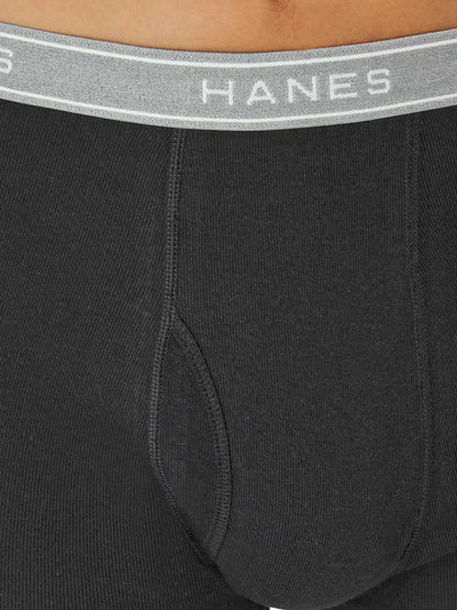 Hanes Mens Boxer Briefs 3 Pack Assorted Black/Grey Size M