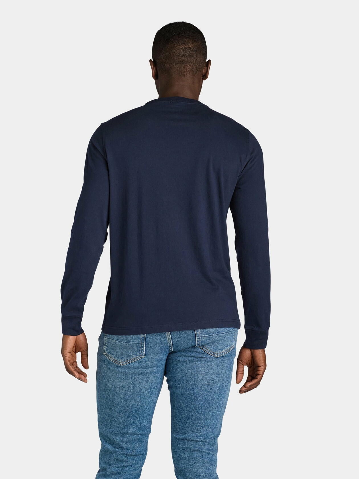 George Mens Crewneck Tee Long Sleeves Crewneck Pullover Dark Navy Size M