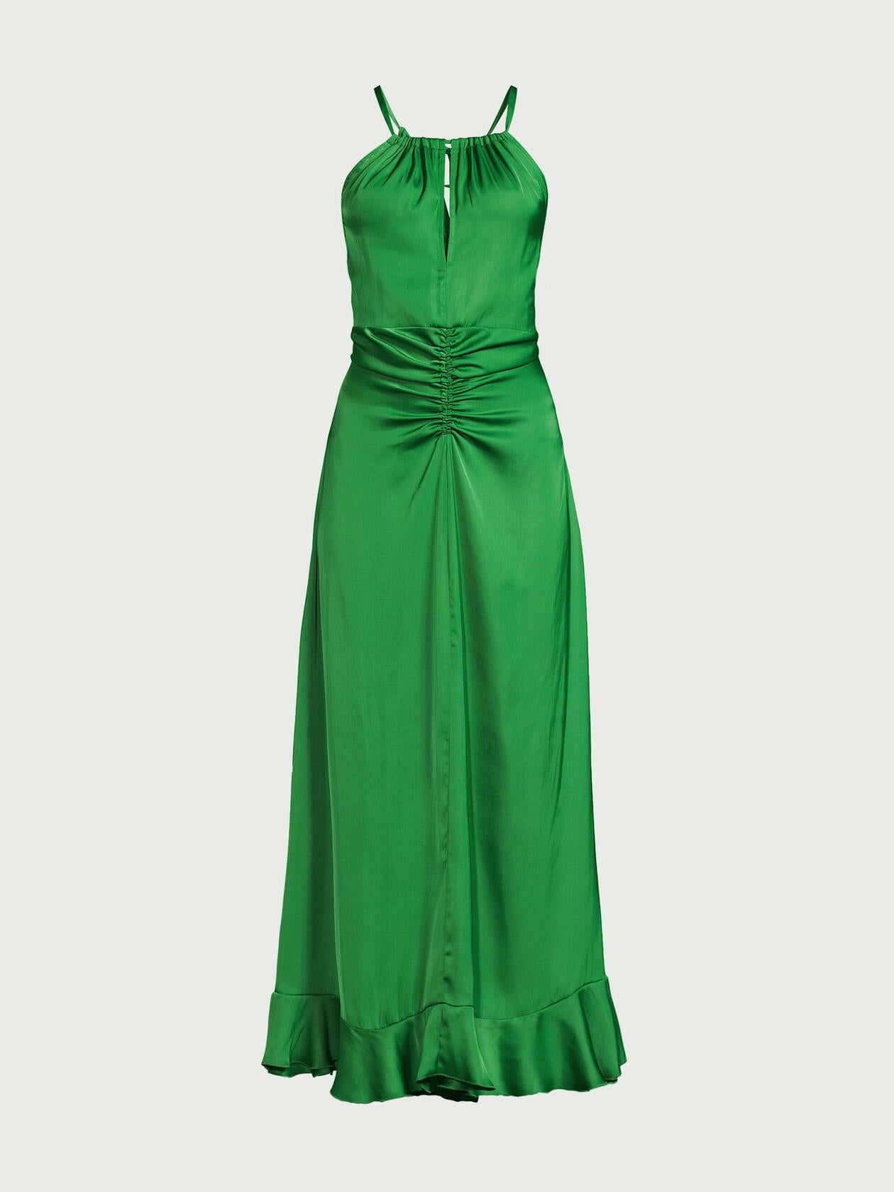 Scoop Womens Ruched Halter Dress Mint Green Size L (12-14)