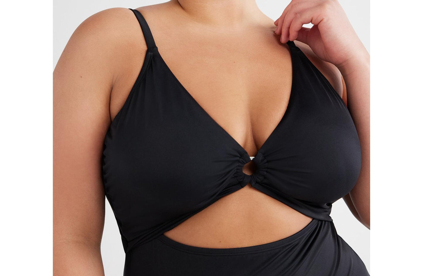 Time and Tru Womens and Womens Plus O Ring One Piece Swimsuit