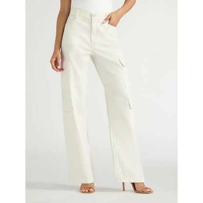 Sofia Jeans Womens Relaxed Straight Super High Rise Pants Whisper White Size 2