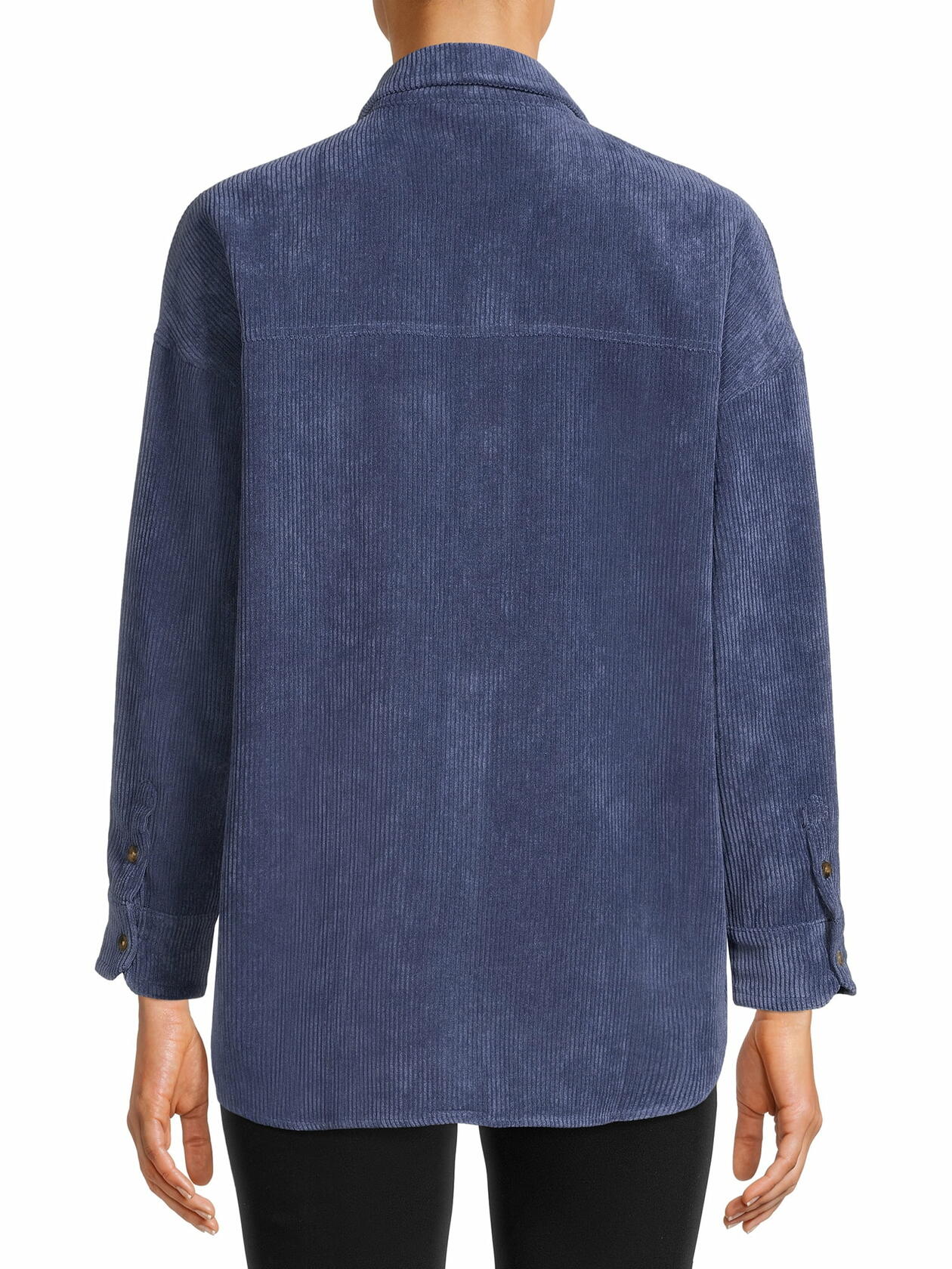 Nine.Eight Womens Corduroy Shacket Blue Indigo Size S