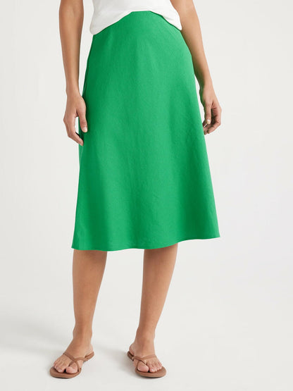 Free Assembly Womens Bias Slip Midi Skirt Jelly Bean Green Size XXL