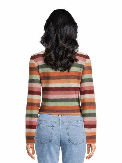 No Boundaries Juniors Bell Sleeve Crochet Top Green Midnight Size XL