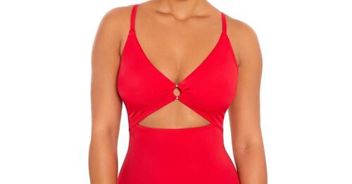 Time and Tru Womens and Womens Plus O Ring One Piece Swimsuit