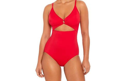 Time and Tru Womens and Womens Plus O Ring One Piece Swimsuit