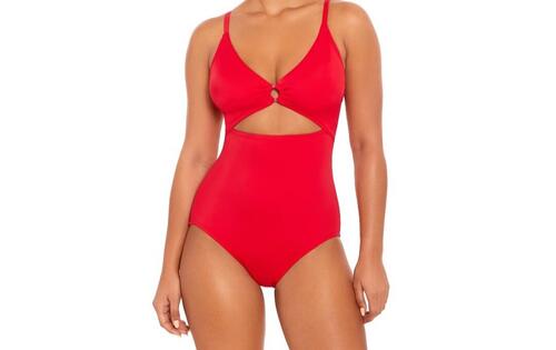 Time and Tru Womens and Womens Plus O Ring One Piece Swimsuit