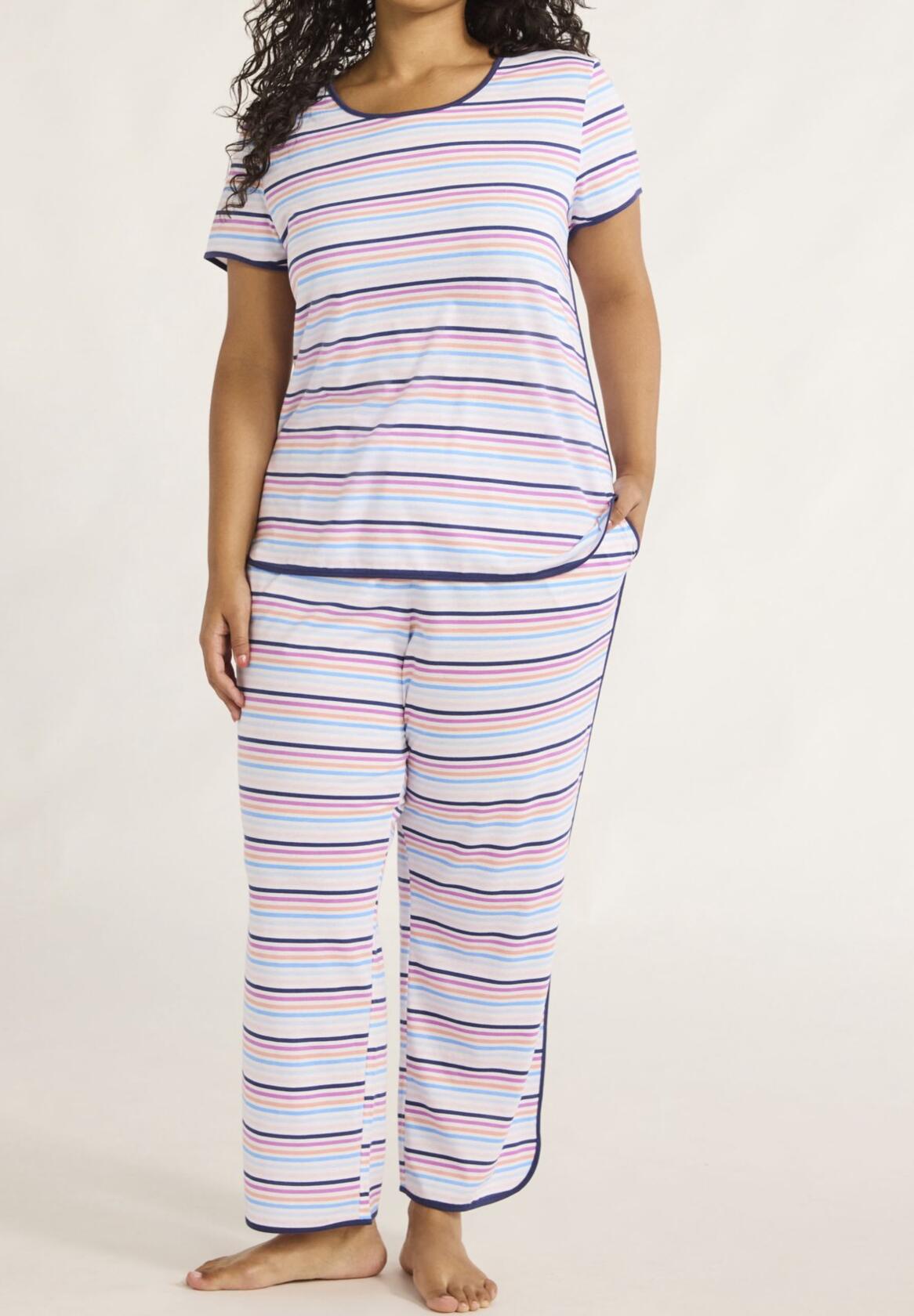 Joyspun Womens Sleep Tee and Pants Pajama Set 2-Piece