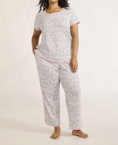Joyspun Womens Sleep Tee and Pants Pajama Set 2-Piece