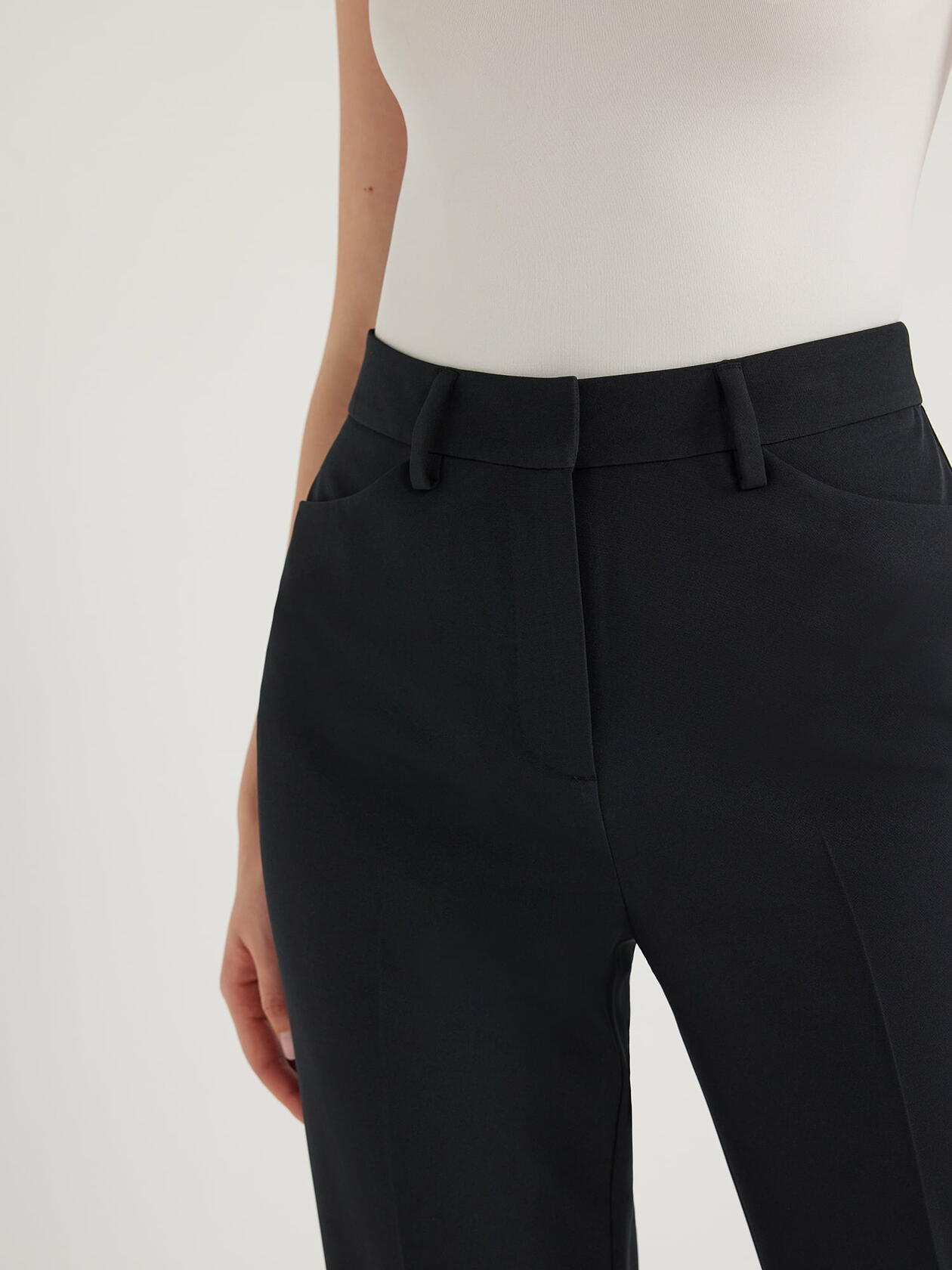 Scoop Womens High Waisted Bootcut Trouser Suit Pants 32" Inseam Black Size 10