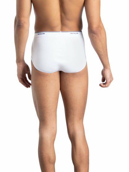 Fruit of the Loom Mens Cotton White Briefs 6-Pack White Size L