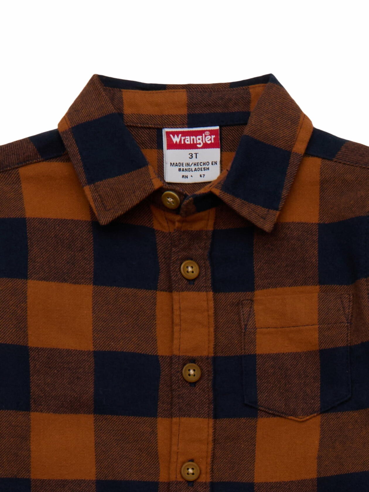 Wrangler Toddler Boys Flannel Button-Up Shirt and Pants Set Yellow Plaid Size 4T