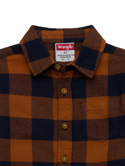 Wrangler Toddler Boys Flannel Button-Up Shirt and Pants Set Yellow Plaid Size 4T
