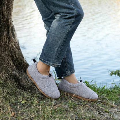 Ravelier Womens Camper Slip-Resistant Moc Slipper Gray Size US 8