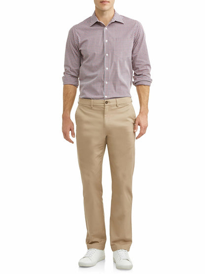 George Mens and Big Mens Premium Regular Fit Khaki Pant Stone Wash Size 34x30
