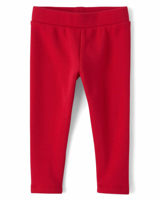 The Childrens Place Baby & Toddler Girls Velboa Cozy Leggings Red Size 24 Months