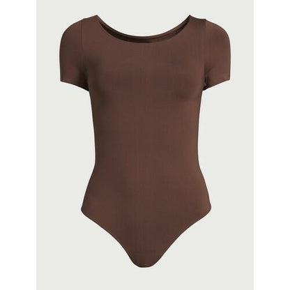 Scoop Womens Crew Neck Bodysuit with Short Sleeves