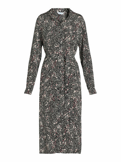 Time and Tru Womens and Womens Plus Shirt Dress Black Soot Daisy Size L