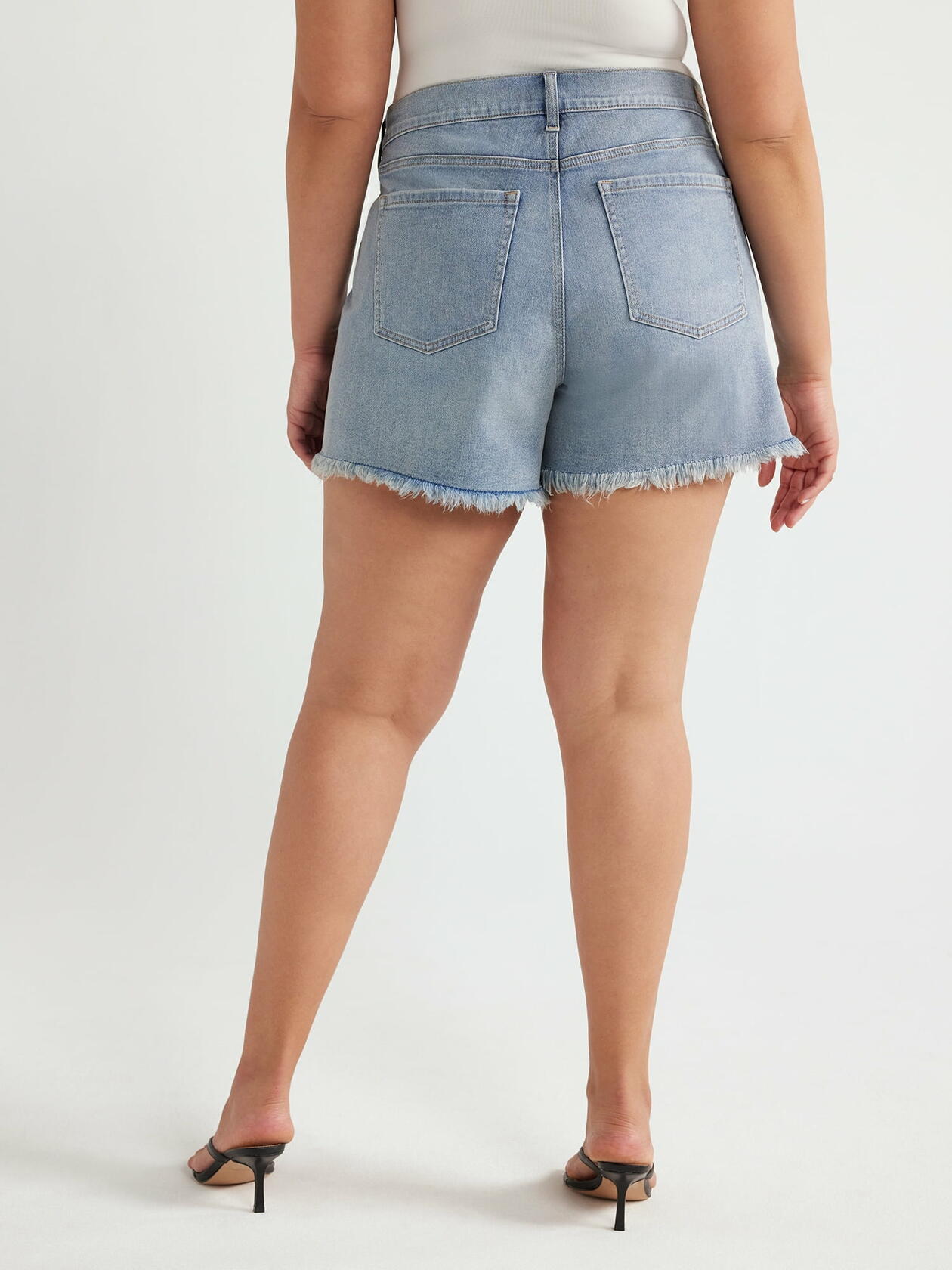 Sofia Jeans Womens Plus Size Lila Relaxed Mid Rise Frayed Hem Easy Shorts 5