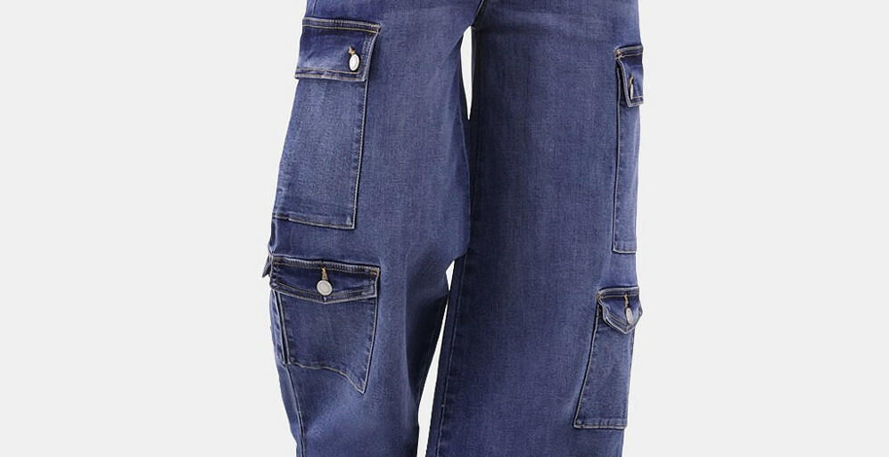 No Boundaries Baggy Cargo Jeans 32” Inseam Womens Dark Wash Size XXL (20)