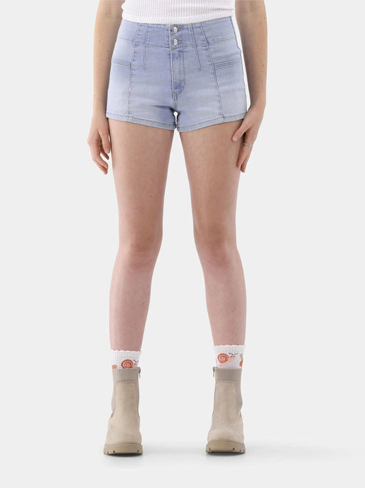 No Boundaries Pintuck Denim Shorts 3” Inseam Womens Light Enzyme Size 15