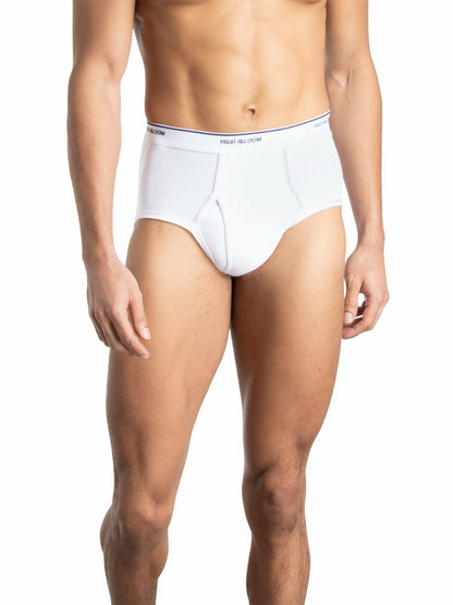 Fruit of the Loom Mens Cotton White Briefs 6-Pack White Size L