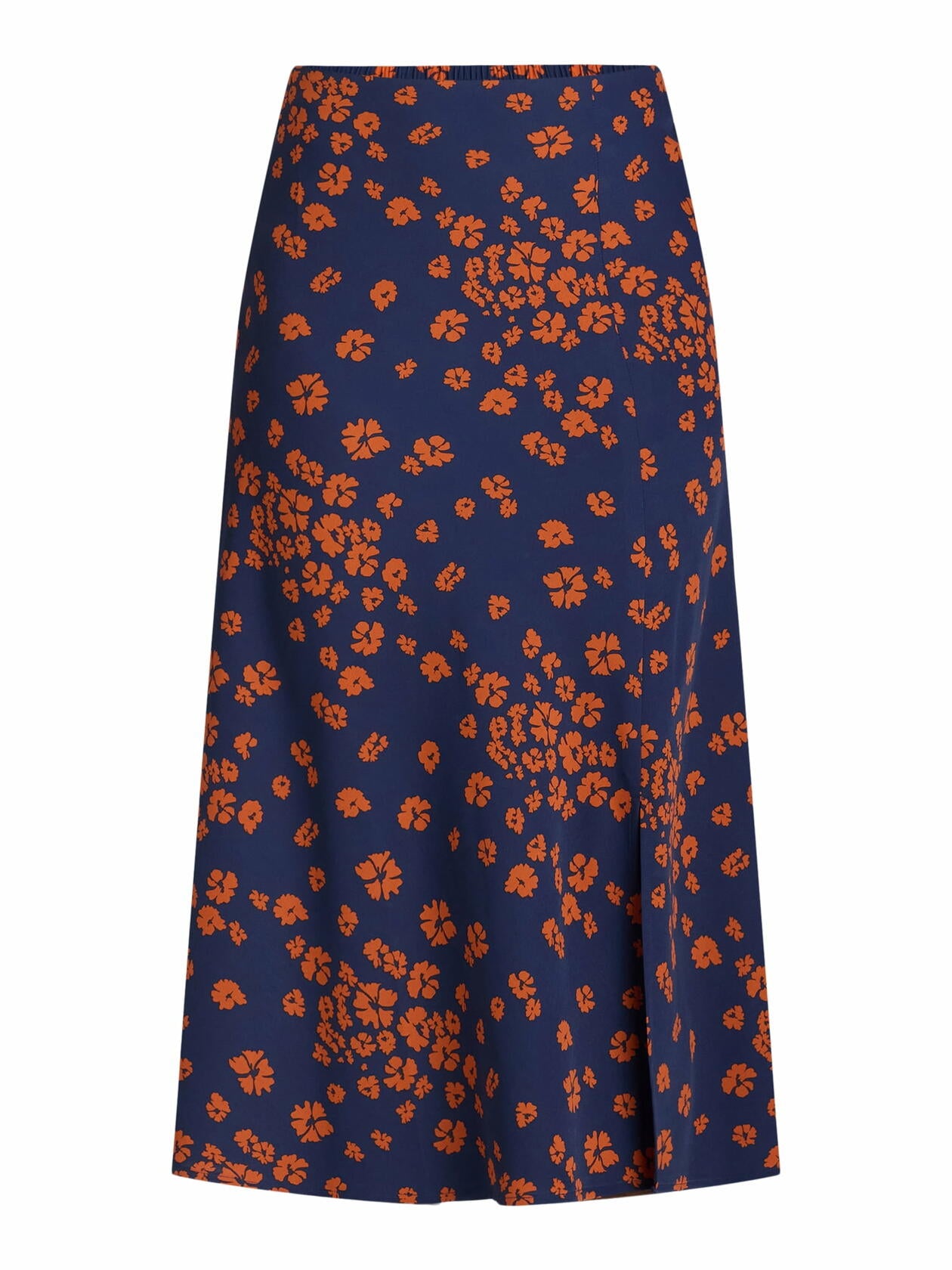Time and Tru Womens Midi Slip Skirt Daisy Days Dark Navy Size M