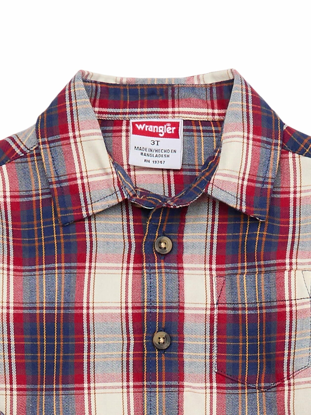 Wrangler Toddler Boys Long Sleeve Flannel Button-Up Shirt and Pants Set