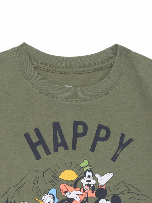 Mickey Mouse and Friends Toddler Boys Graphic Print Tee Olivine Size 4T