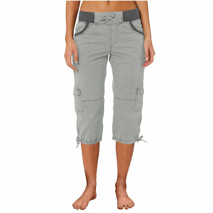 ShomPort Hiking Cargo Pants for Women Waist Capris Pants Gray Size XL