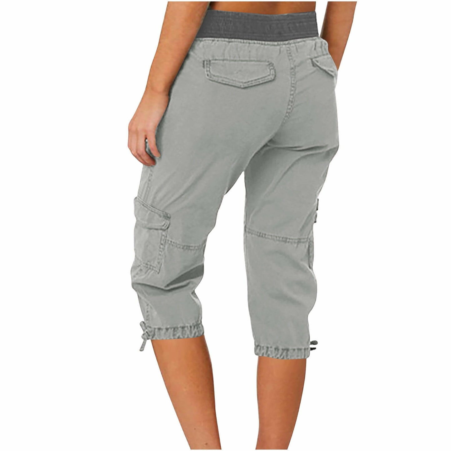 ShomPort Hiking Cargo Pants for Women Waist Capris Pants Gray Size XL