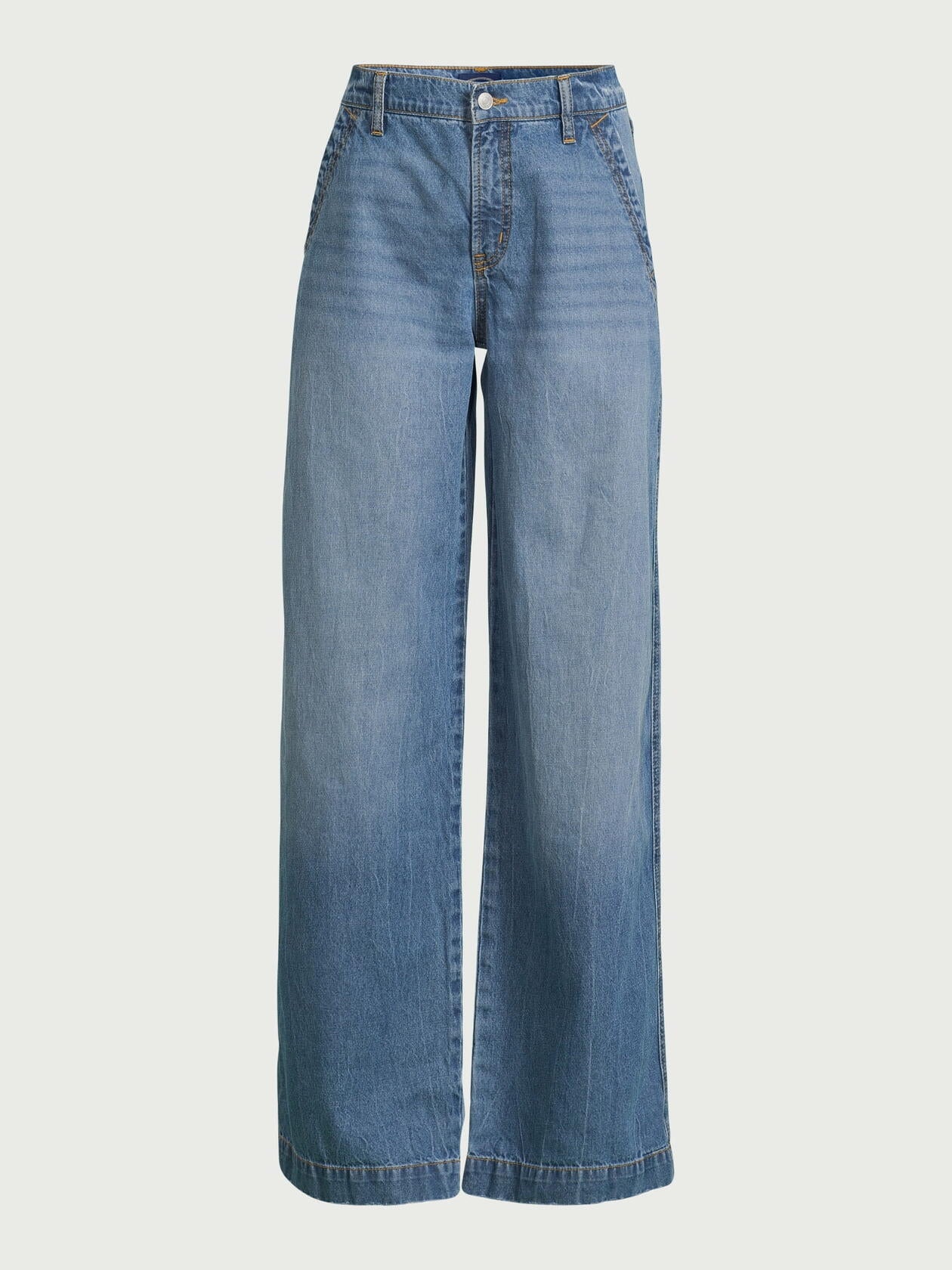 Scoop Womens Slouchy Wide Leg Jeans Light Wash Size 14